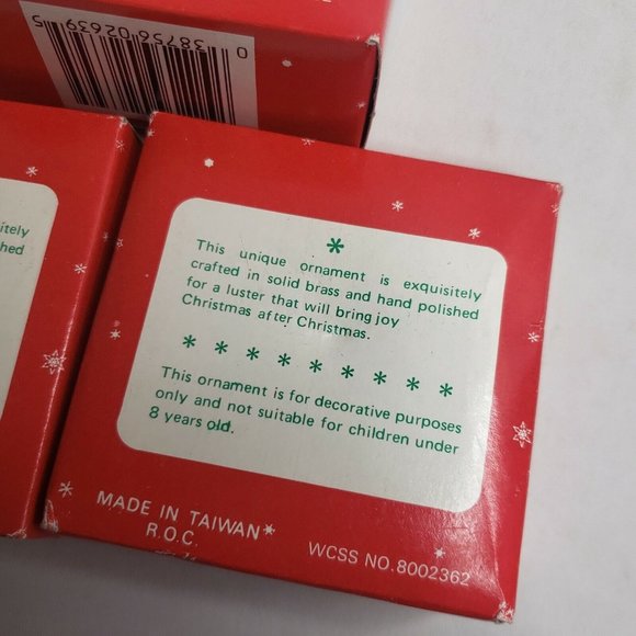 Vintage Brass Ornate Ornaments Set of 3 Made in Taiwan ROC - Picture 6 of 6